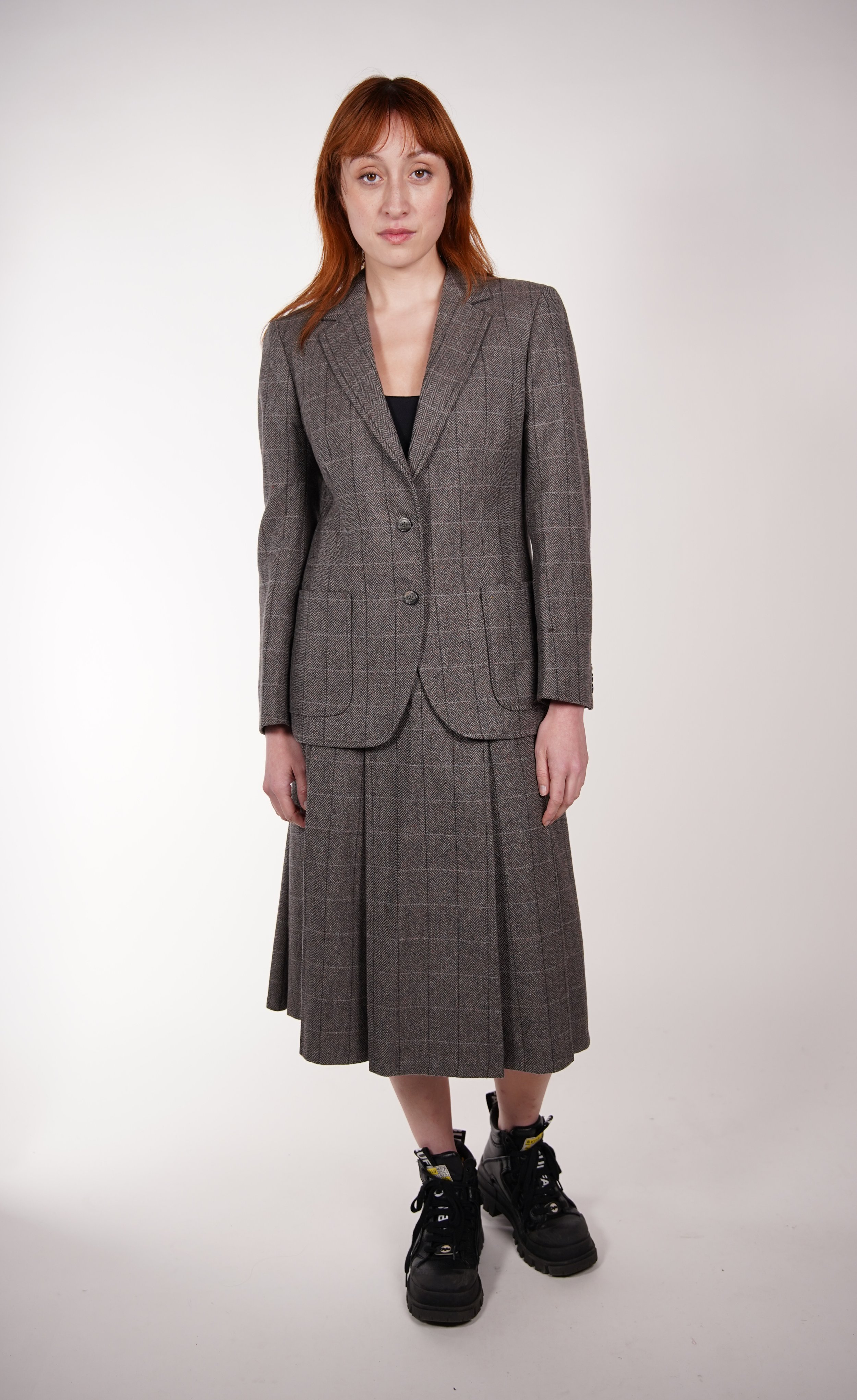 Burberry Wool Single-Breasted Tweed Coat — Check It Vintage